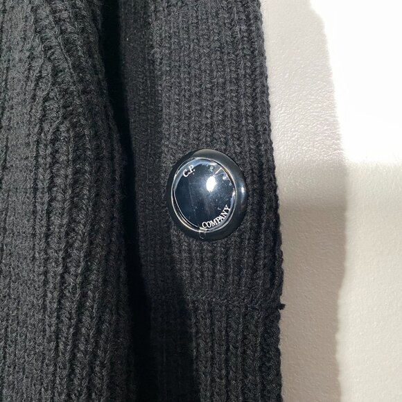 C.P. Company Merino Wool Lens Crewneck Sweater Black mens size 46 / US Small - Picture 3 of 10